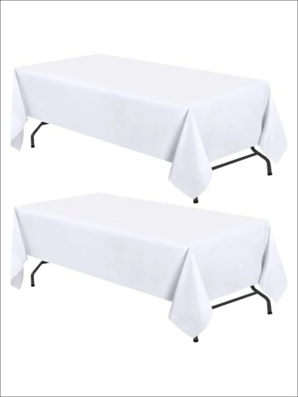 200 GSM Polyester Tablecloths 60x126 Inch for 8 Ft Rectangle Tables - 2 Pack